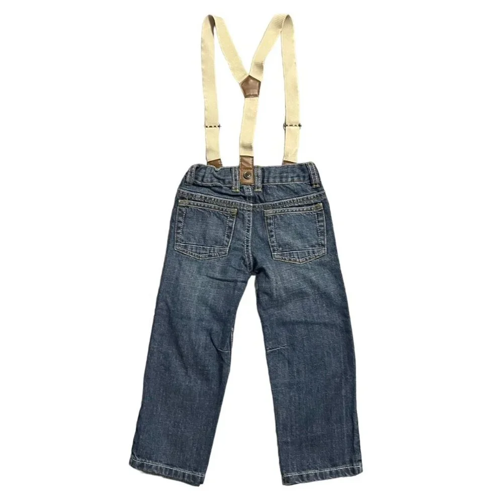 Gymboree 3T Straight Cut Suspender Jeans